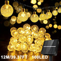 Solar String Lights in 39, 50, 72, 100 or 105-Foot Options with Spherical Bulbs, Warm or Cool White and Remote Control