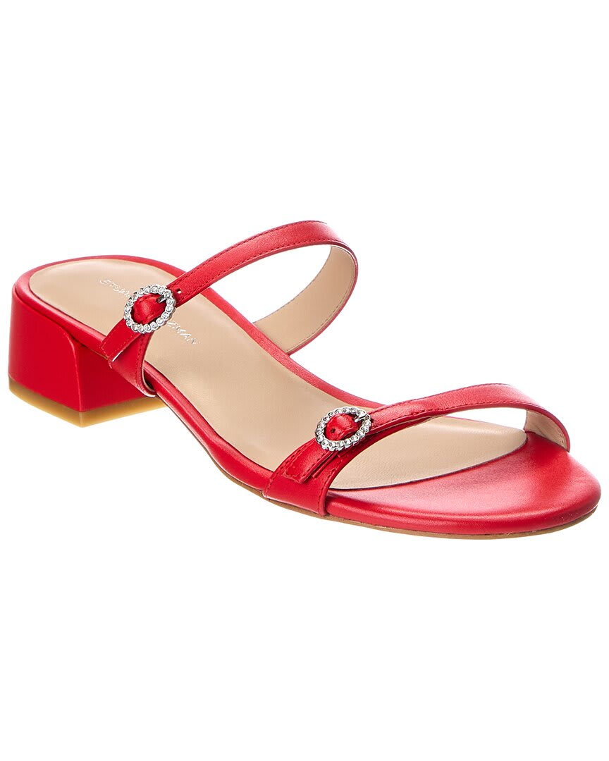 Stuart Weitzman Ginger Xtal Block 35 Leather Sandal