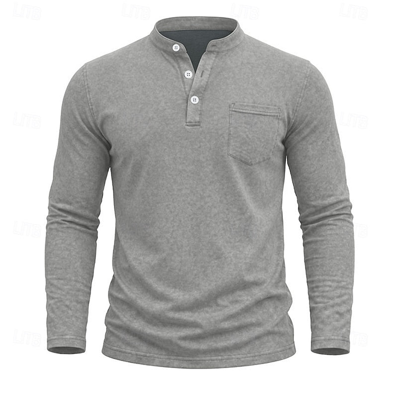 Owen | Klassisches Henley-Langarmshirt