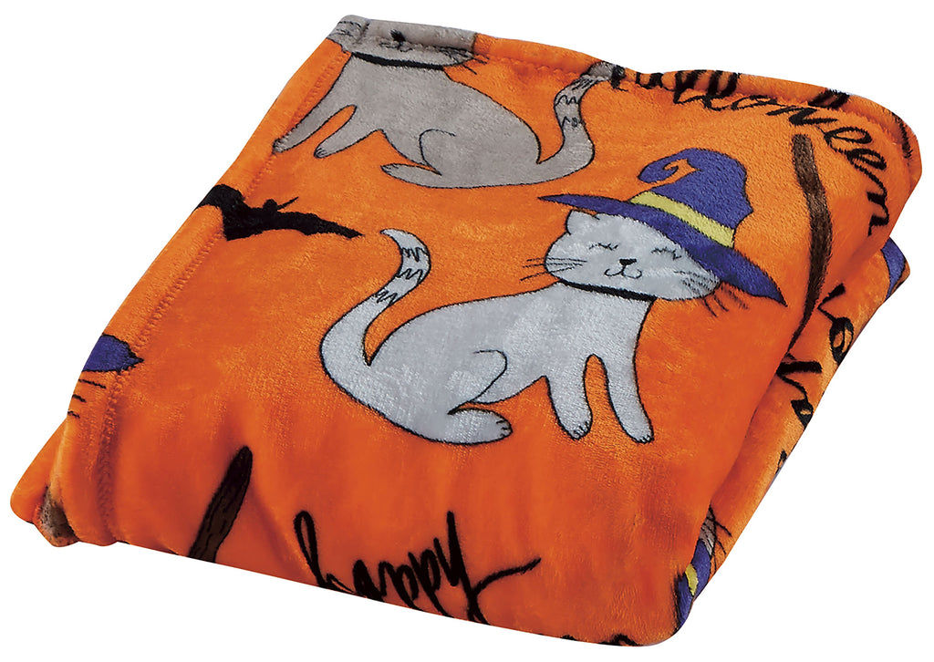Noble House Halloween Cats Throw Blanket