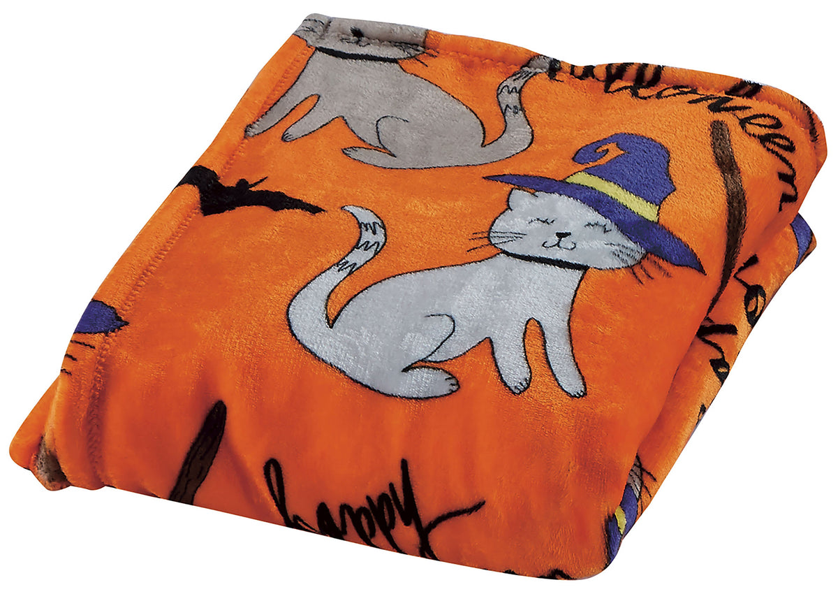 Noble House Halloween Cats Throw Blanket