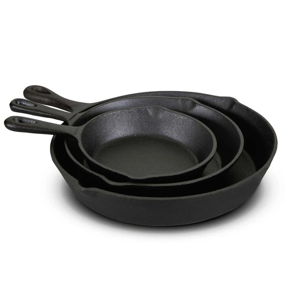 Jim Beam Cast Iron 3 Piece Skillet Set