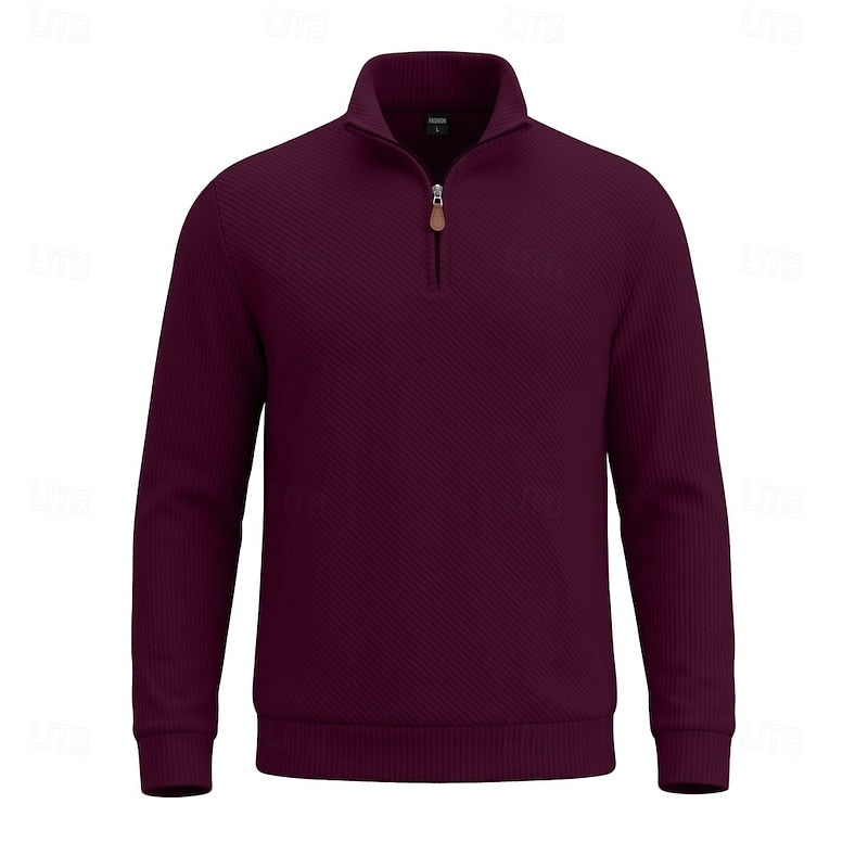 Grady | Strukturierter Quarter-Zip-Pullover
