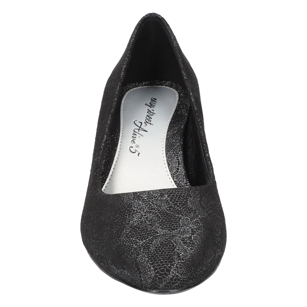 Easy Street Women's Ballari Silver Lace Pumps
