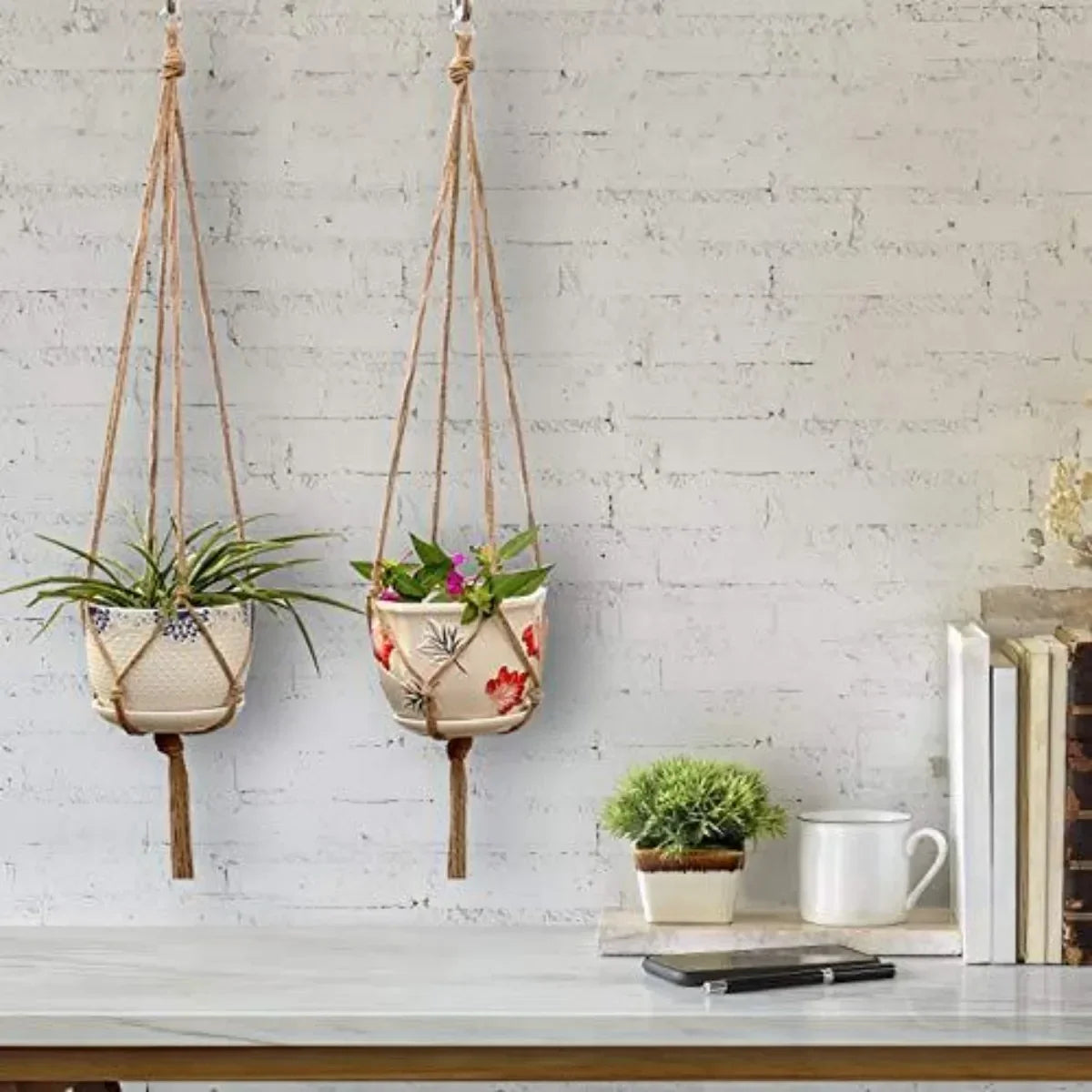 Handmade Cotton Rope Hanging Planter Holders