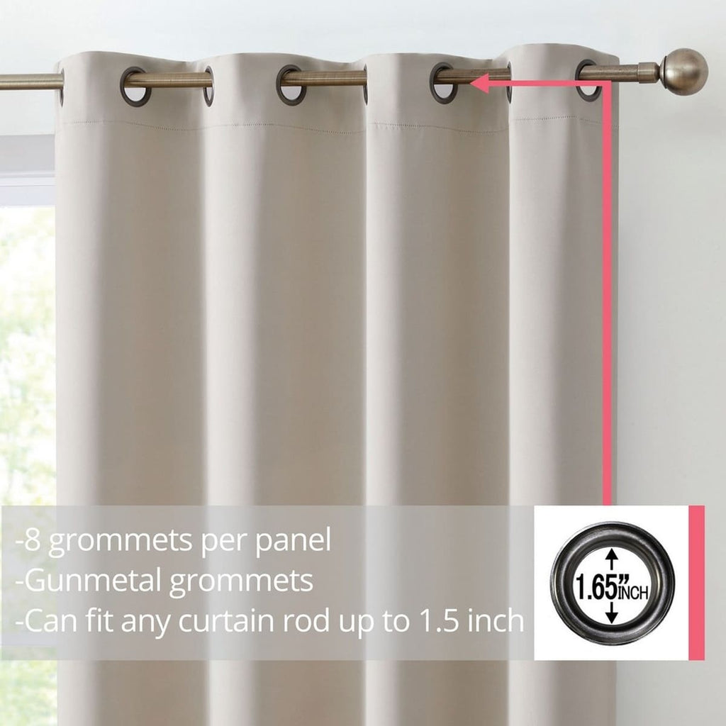 Thd Cambridge 100% Blackout Total Privacy Grommet Window Treatment Curtain Panels - Set of 2