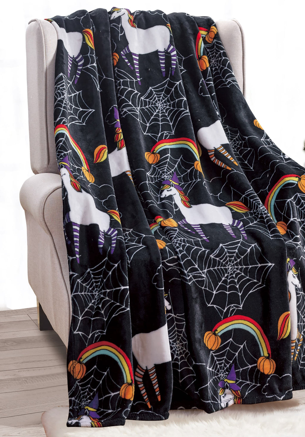 Noble House Black Unicorn Throw Blanket