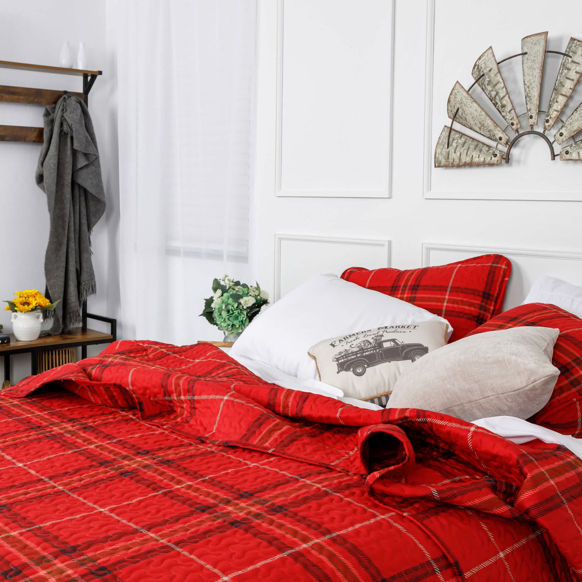 Southshore Fine Linens Vilano Plaid Quilt Set