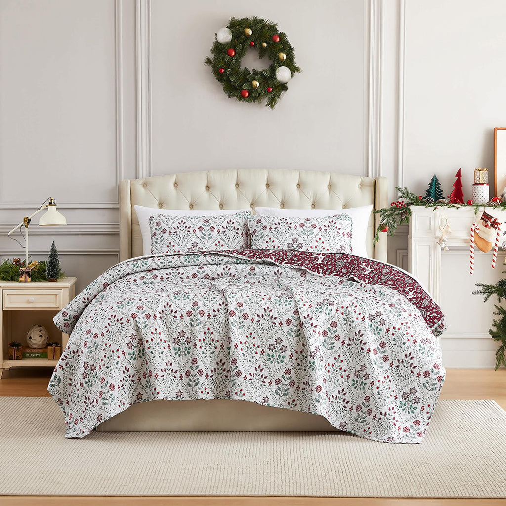 Southshore Fine Linens Holiday Harmony Oversized Quilt Set