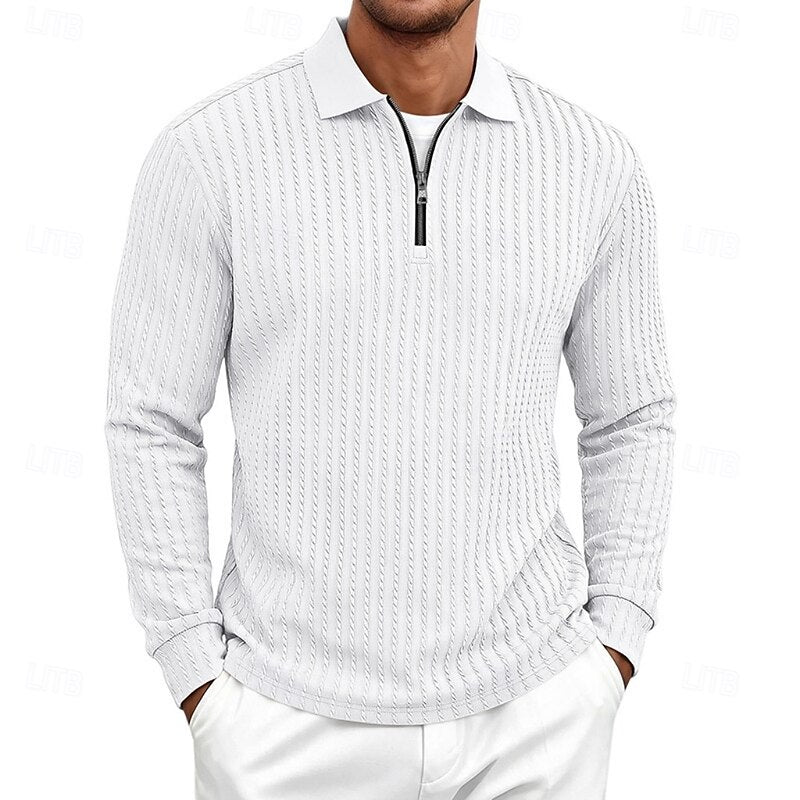 Bryson | Strukturiertes Polo-Shirt mit Reißverschluss