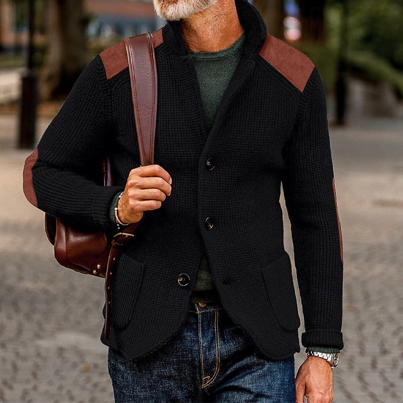 Baxter | Strukturierte Strickjacke mit Stehkragen