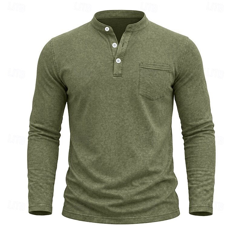 Owen | Klassisches Henley-Langarmshirt