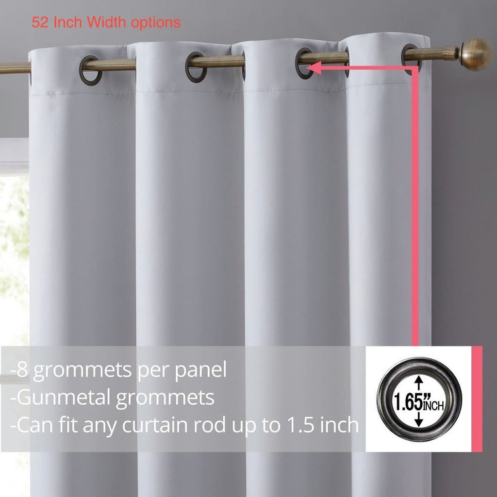 Thd Lawrence 100% Full Blackout Thermal Insulated Energy-Saving Grommet Curtain Panels (Set of 2)
