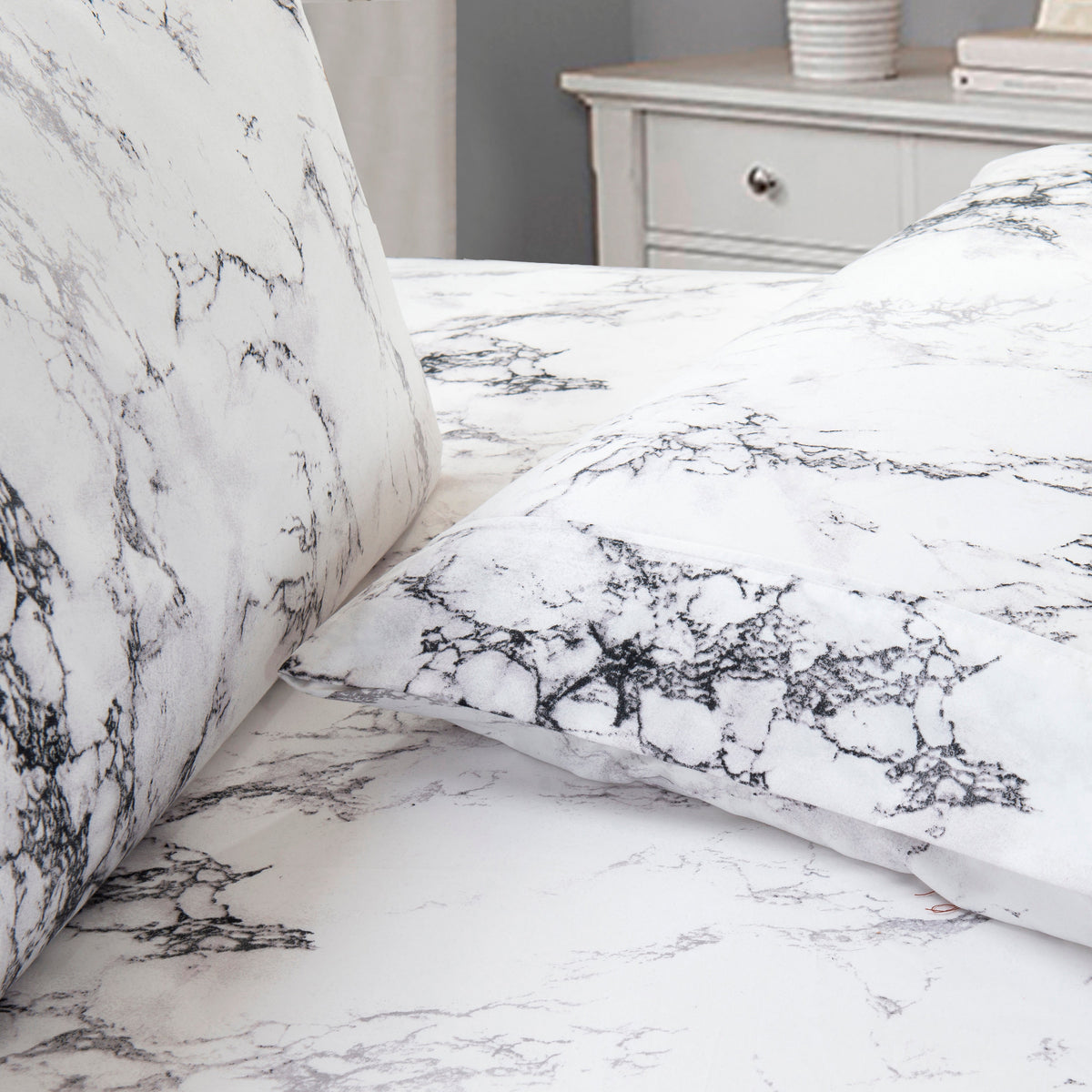 Elegant Comfort 6-Piece Marble Printed Pattern - Soft as a Hotel Premium Quality