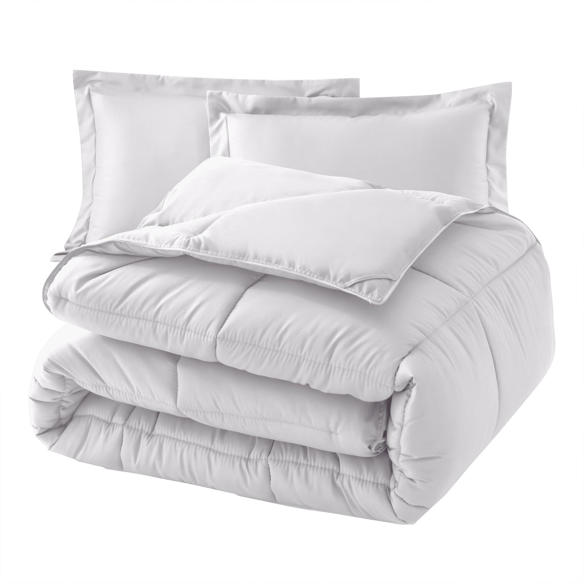 Elegant Comfort 3-Piece Box Stitched Comforter & Shams - Duvet Insert with 4 Corner Tabs
