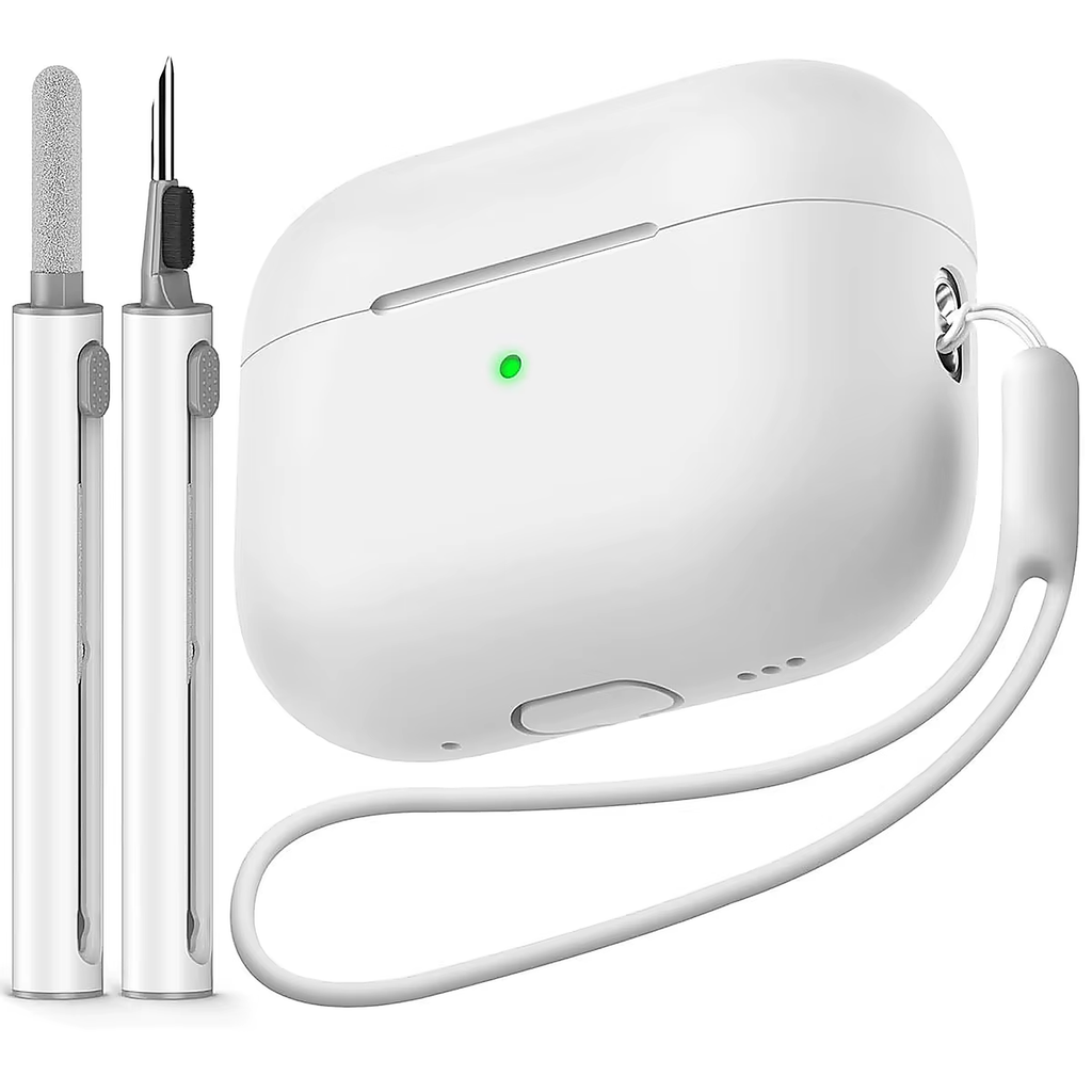 Silicone Case With Cleaning Pen and Carabiner for AirPods Pro 2