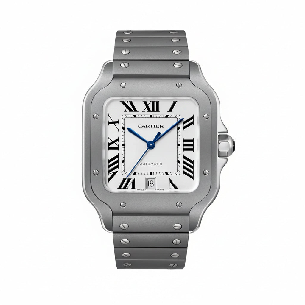 Santos De Cartier großes Modell | Titan, weißes Zifferblatt