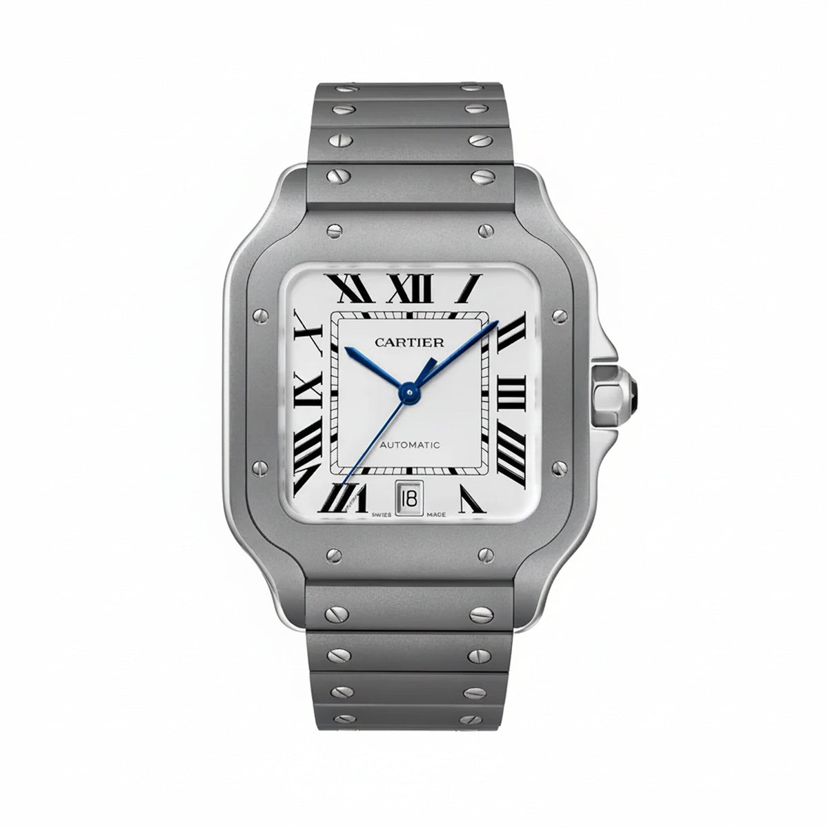 Santos De Cartier großes Modell | Titan, weißes Zifferblatt
