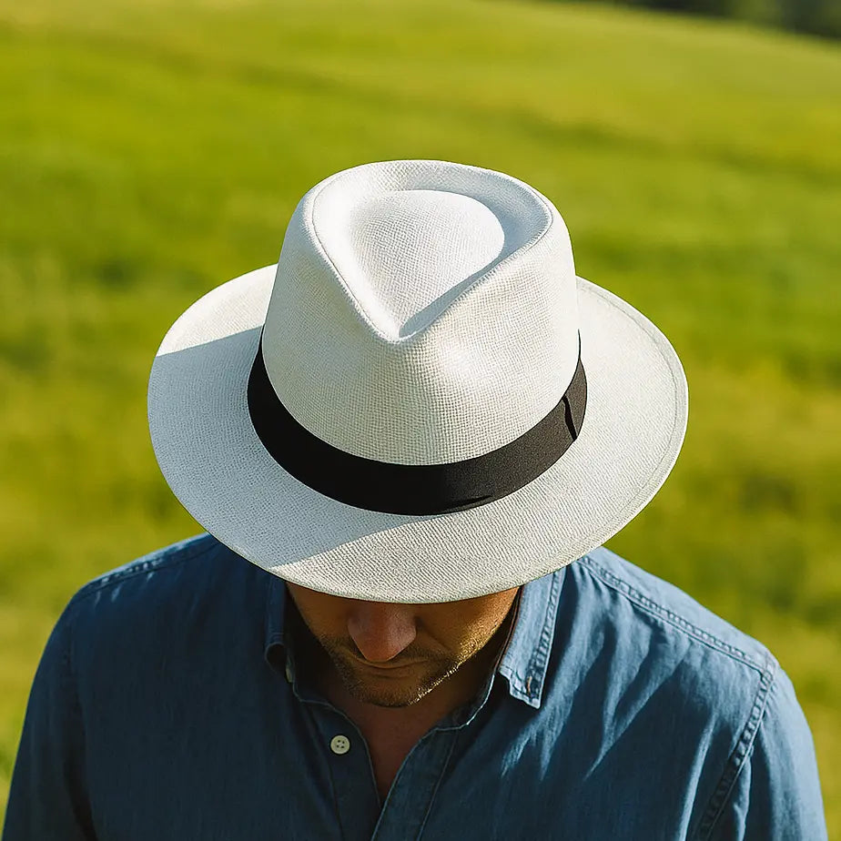 Classic Handmade Panama Hat Black Band Replica