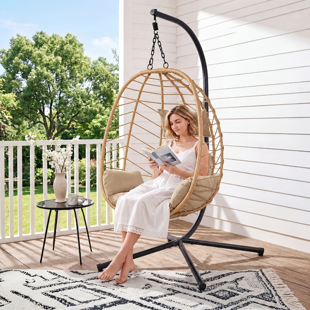 Wicker Egg Swing Chair for Comfortable Everyday Seating in Bedroom