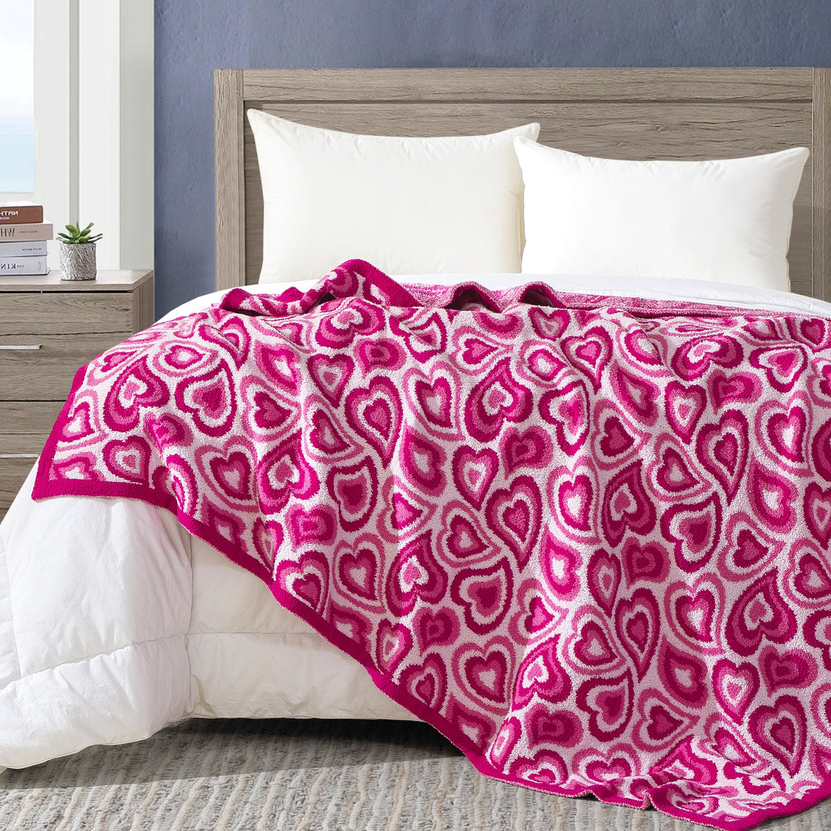 Elegant Comfort 50" x 70"  Ultra Soft Checkered Knitted Throw Blanket