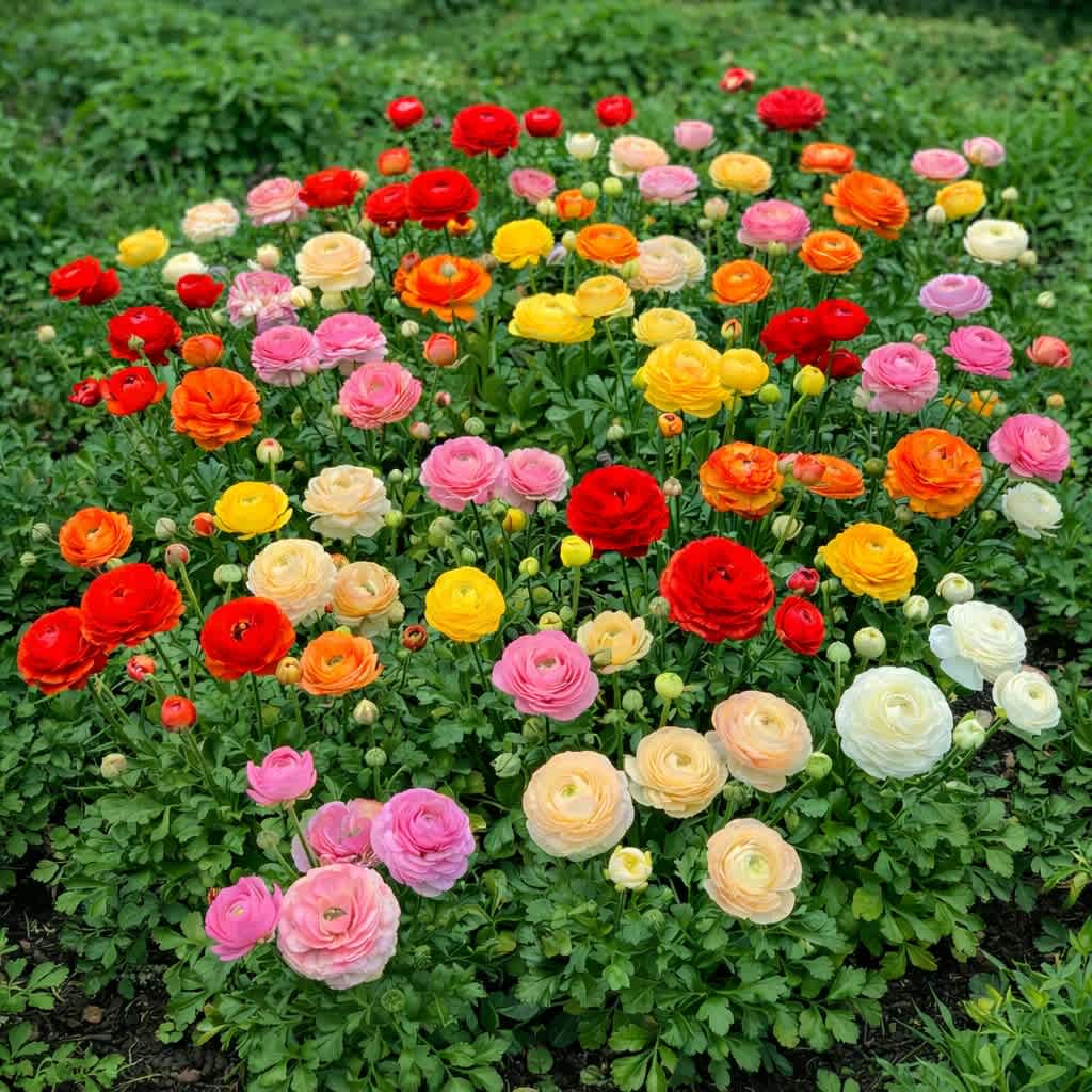 Colorful Double Buttercup Ranunculus Flowers - 30 Bulbs