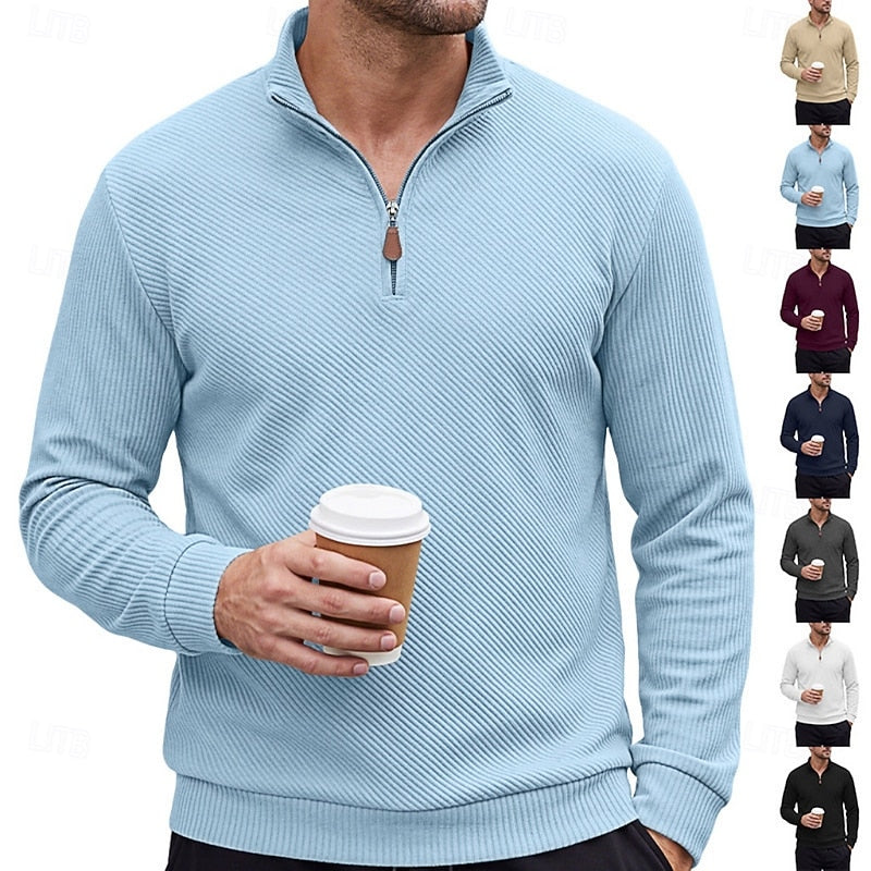 Grady | Strukturierter Quarter-Zip-Pullover