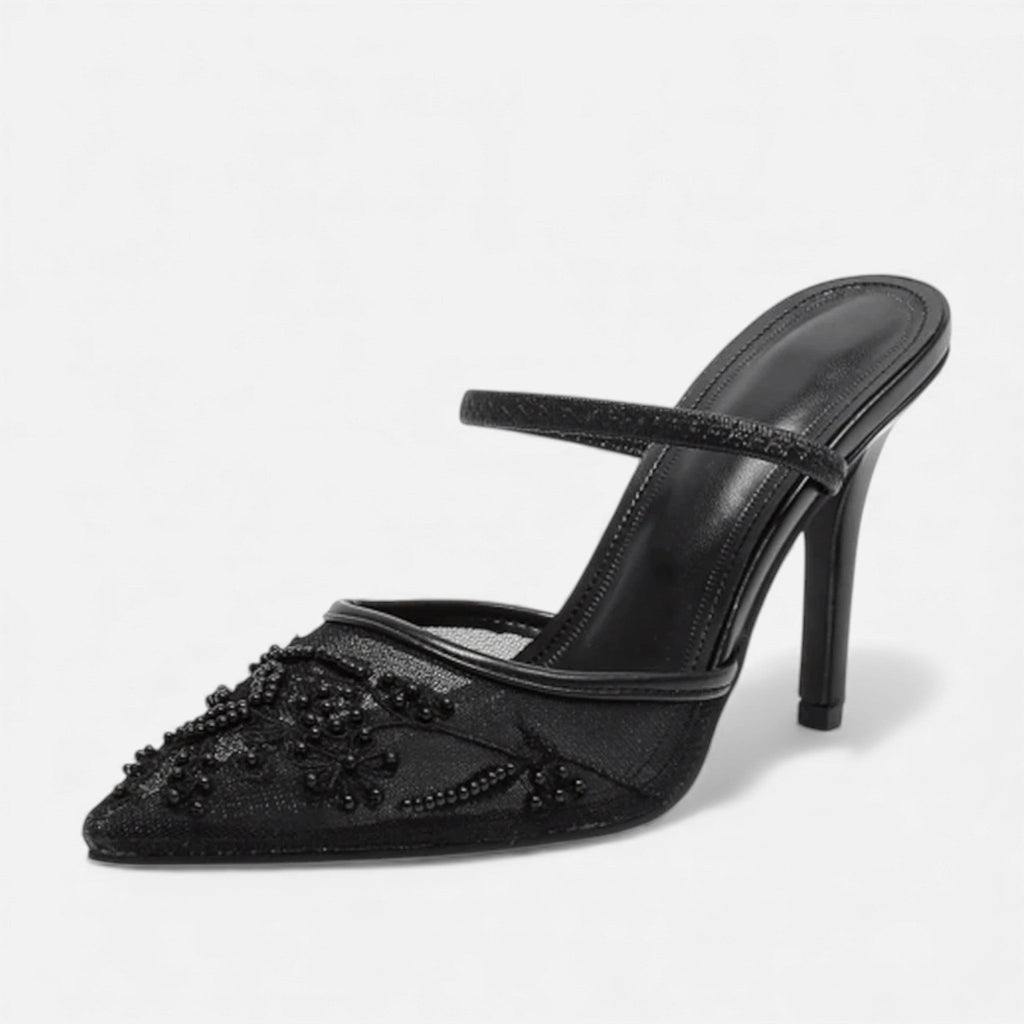 Women’s Closed-Toe Pointed Mule High Heel Shoes