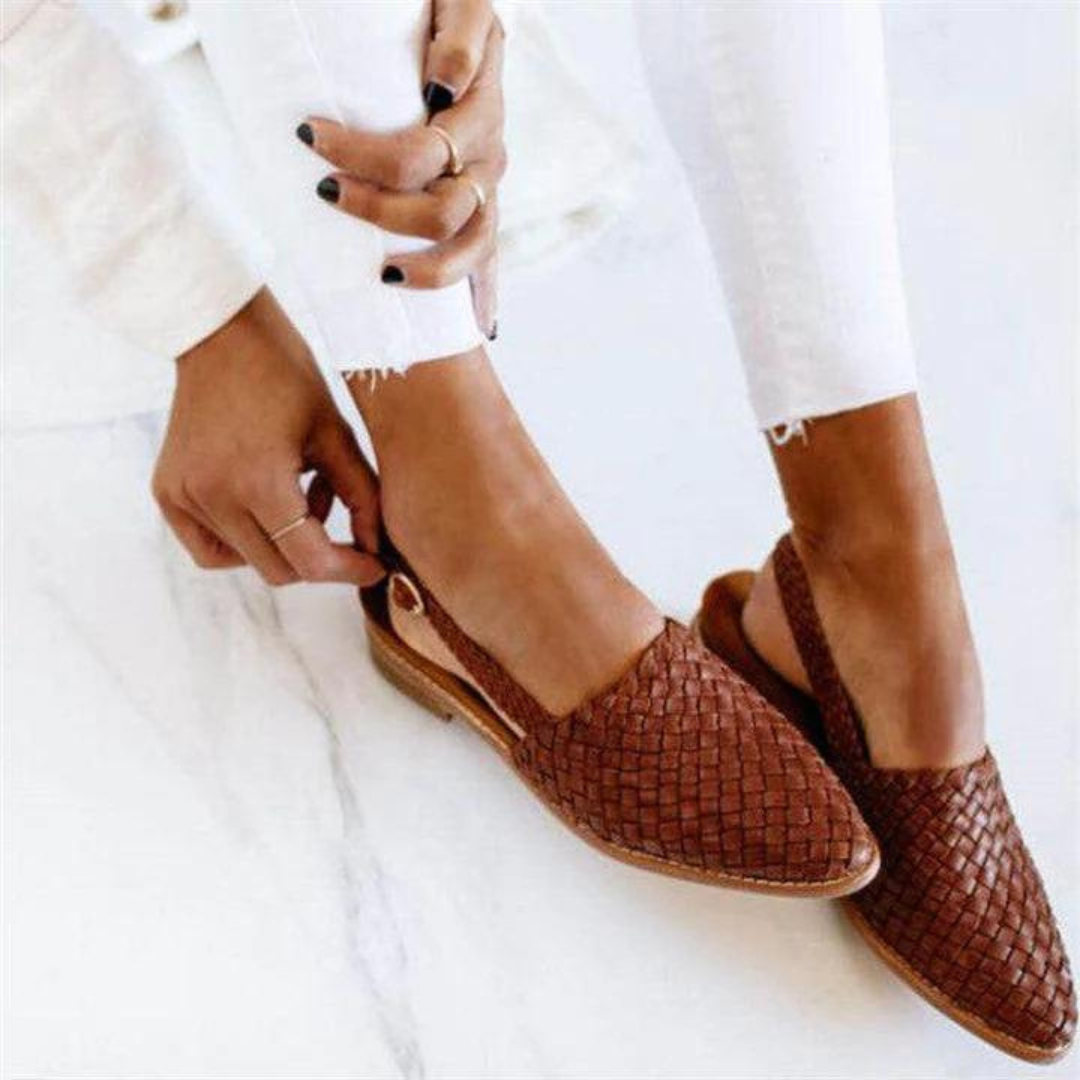 Women’s Closed-Toe Woven Slip-On Mule Loafers