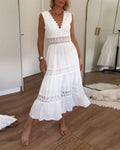 Women’s Lace V-Neck Maxi Wedding Guest Dress
