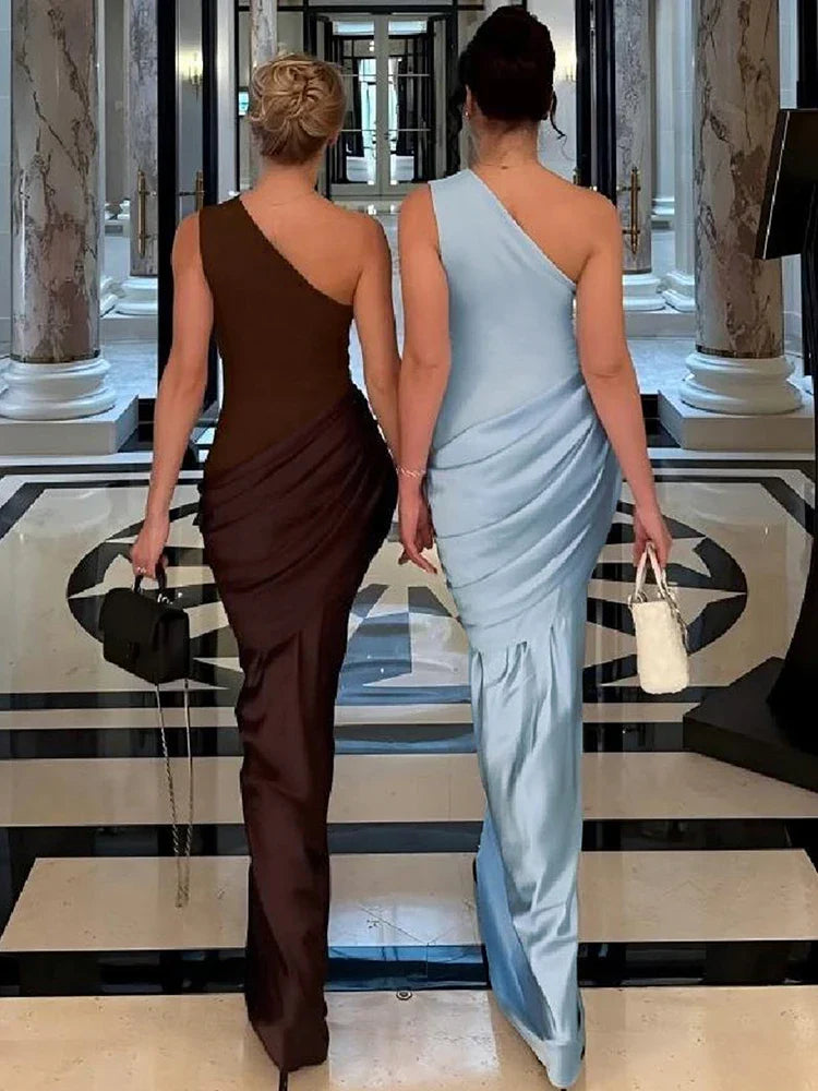 Women’s One Shoulder Maxi Wedding Guest Dress