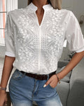Women’s Short Sleeve Embroidered Blouse
