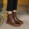 Women’s Buckle Strap Flat Ankle Boots