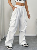 Women’s Drawstring Cargo Pocket Parachute Pants