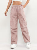 Women’s Drawstring Waist Cargo Parachute Pants