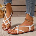 Women’s Elastic Strap Open-Toe Flat Sandals