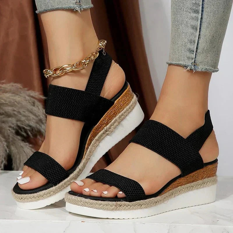 Women’s Elastic Strap Platform Espadrille Sandals