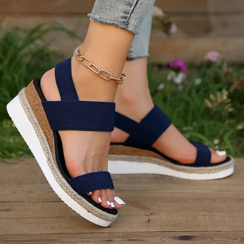 Women’s Elastic Strap Platform Espadrille Sandals