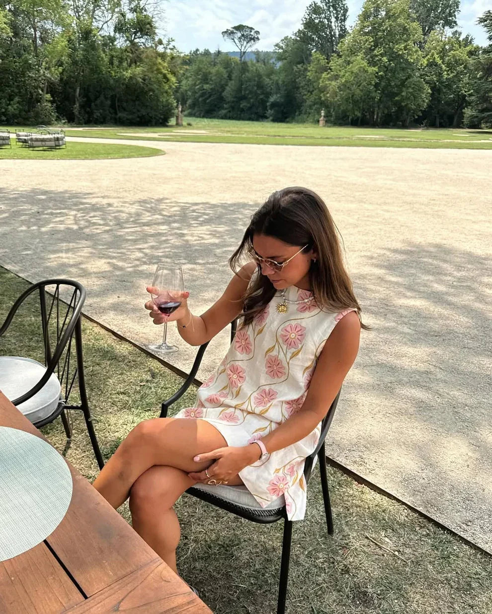 Women’s Floral Straight Neck Mini Summer Dress