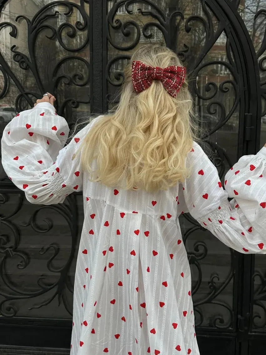 Damen-Maxikleid mit langen Ärmeln und Knopfleiste für den Sommer
