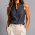 Women's Mandarin Collar Sleeveless Blouse