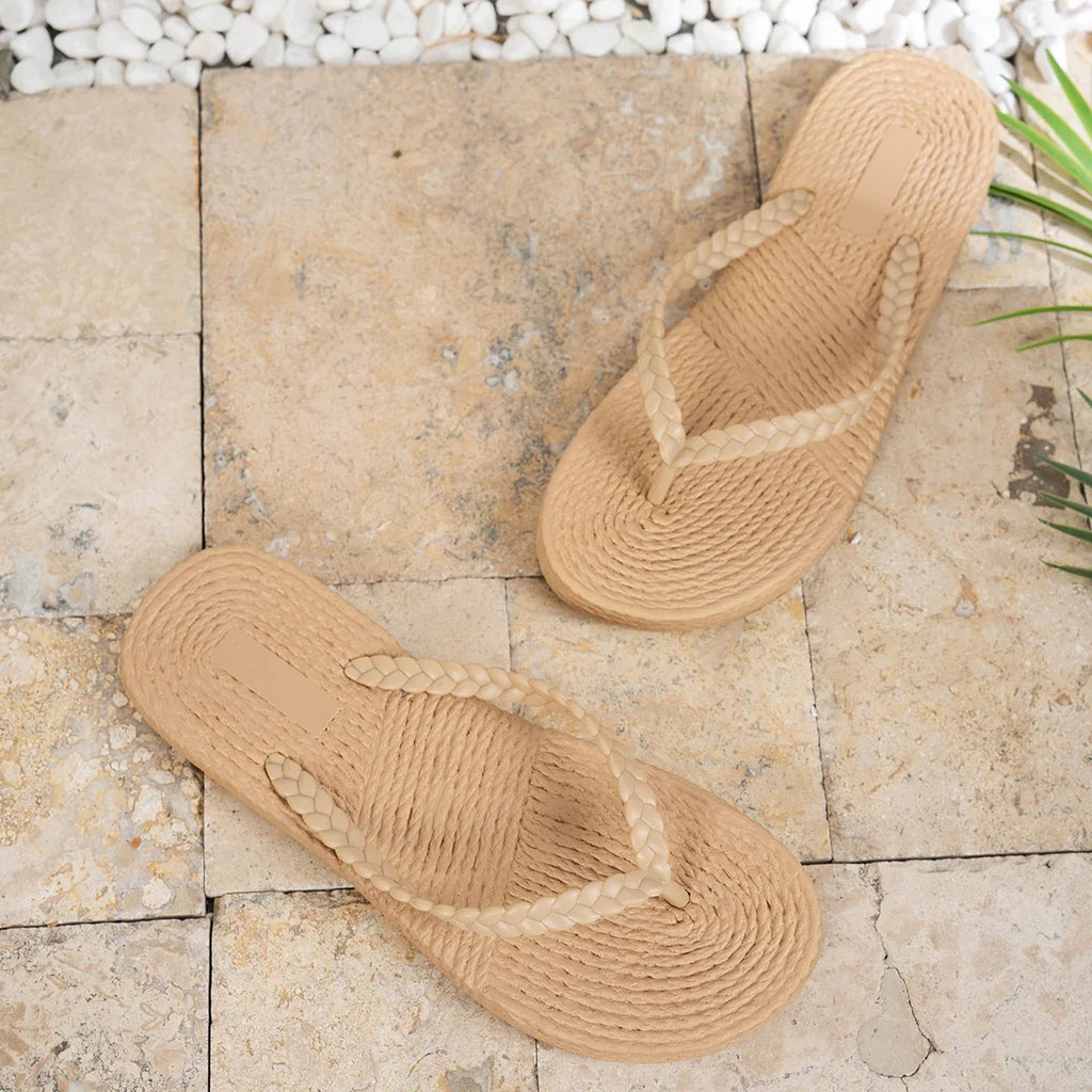 Women’s Open-Toe Braided Strap Flip Flops