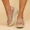 Women’s Open Toe Cross Strap Platform Espadrille Sandals