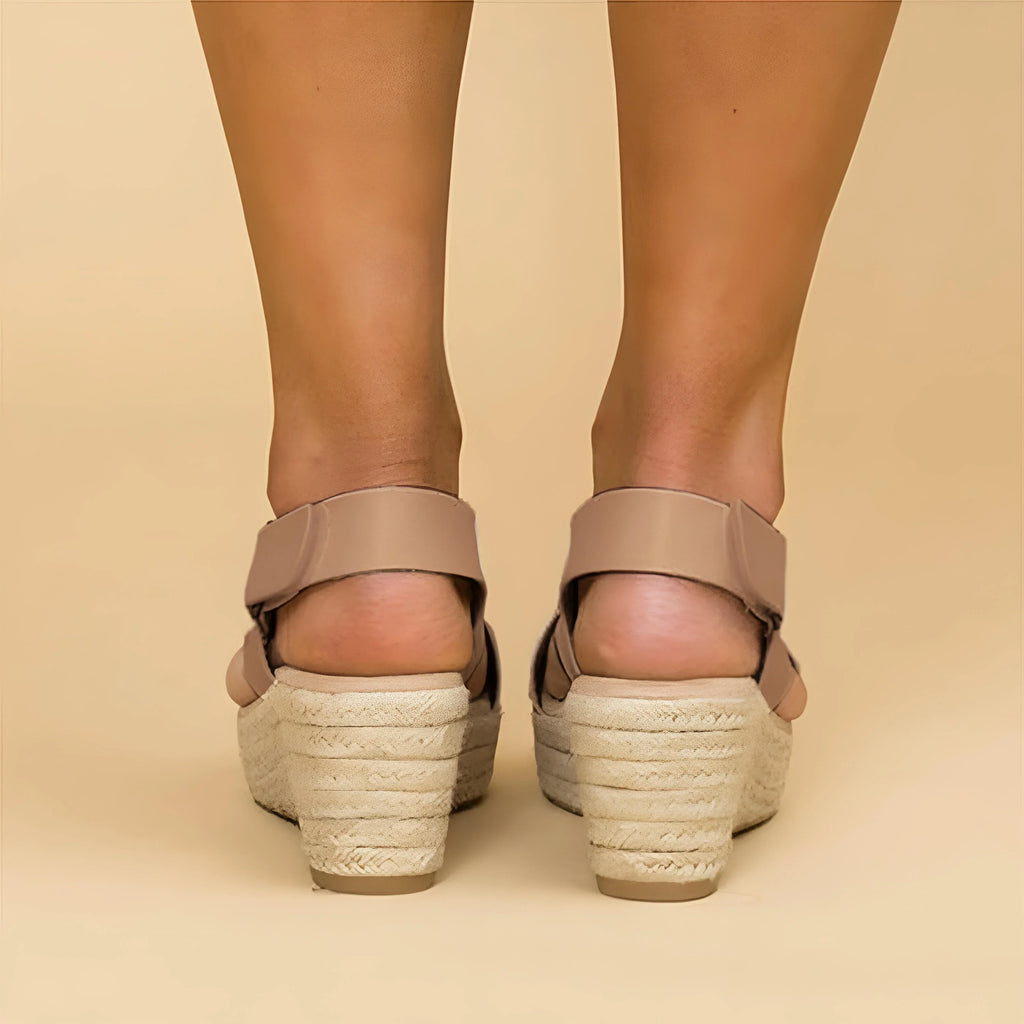 Women’s Open Toe Cross Strap Platform Espadrille Sandals