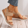 Women’s Open Toe Elastic Strap Platform Espadrille Sandals