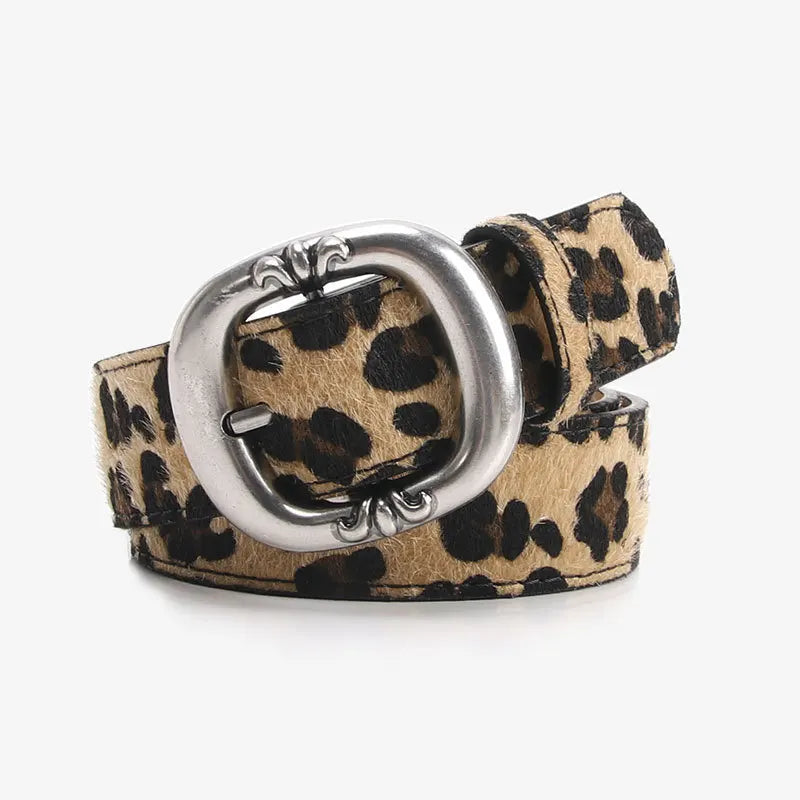 Women’s Oval Buckle Leather Look Belt
