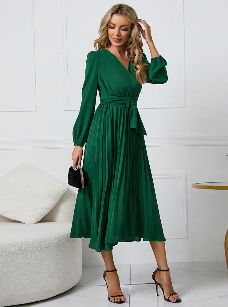 Women’s Pleated Midi Cocktail Dress