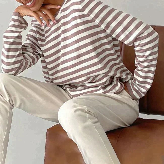 Marina | Lässiges gestreiftes Langarmshirt