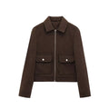 Women’s Short Zip Front Bomber Jacket