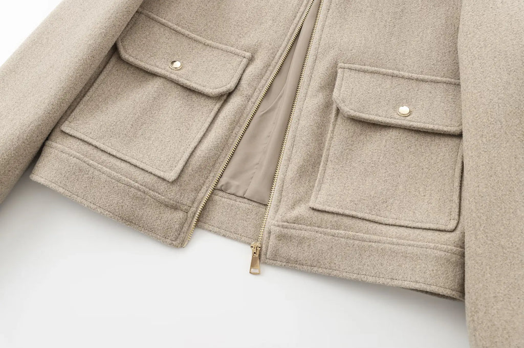 Women’s Short Zip Front Bomber Jacket